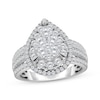Thumbnail Image 1 of Multi-Diamond Double Pear Halo Engagement Ring 2 ct tw 10K White Gold