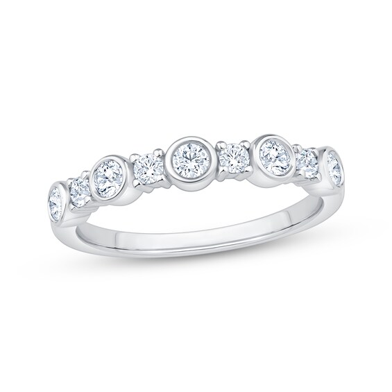 Now + Forever Lab-Grown Diamonds Bezel-Set Anniversary Ring 1/2 ct tw 14K White Gold