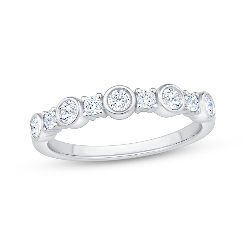 Main Image 1 of Now + Forever Lab-Grown Diamonds Bezel-Set Anniversary Ring 1/2 ct tw 14K White Gold