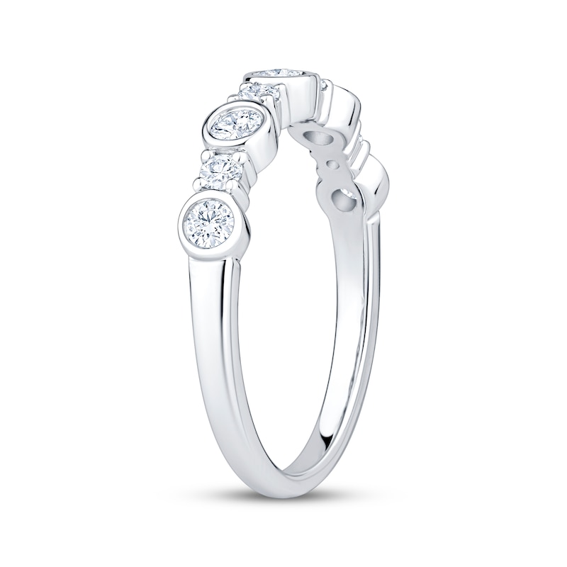 Main Image 2 of Now + Forever Lab-Grown Diamonds Bezel-Set Anniversary Ring 1/2 ct tw 14K White Gold
