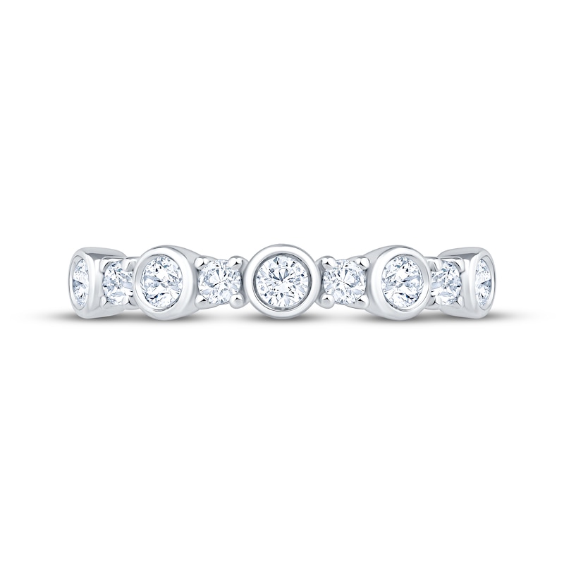 Main Image 3 of Now + Forever Lab-Grown Diamonds Bezel-Set Anniversary Ring 1/2 ct tw 14K White Gold