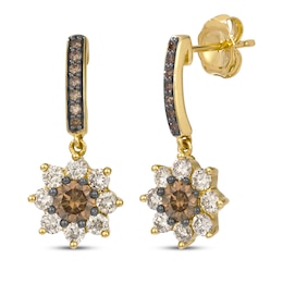 Le Vian Sunflower Earrings 1-1/5 ct tw Diamonds 14K Honey Gold