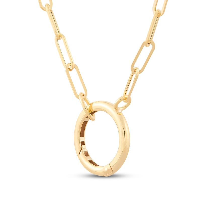 Main Image 2 of Paperclip Chain Necklace with O-Ring Clasp Hollow 10K Yellow Gold 17&quot;