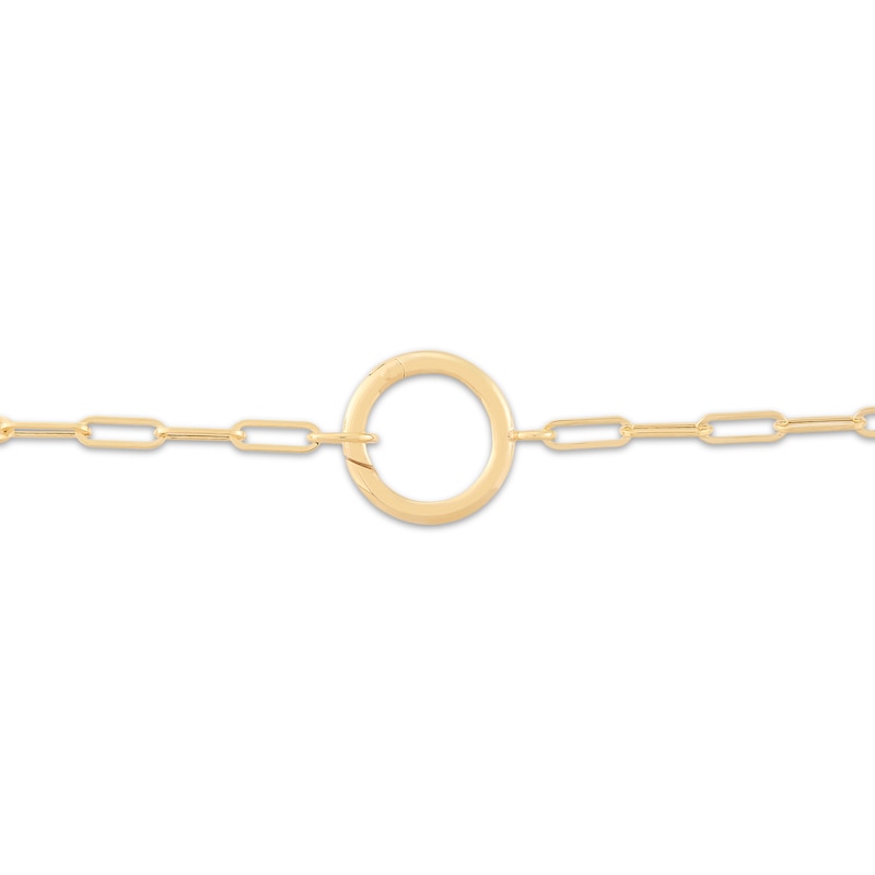 Main Image 3 of Paperclip Chain Necklace with O-Ring Clasp Hollow 10K Yellow Gold 17&quot;