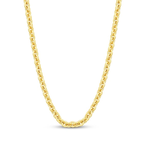 Cable Chain Necklace 5mm Semi-Solid 14K Yellow Gold 20"