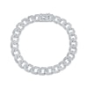 Thumbnail Image 1 of Men's Diamond Geometric Curb Chain Bracelet 2 ct tw Sterling Silver 8.5&quot;