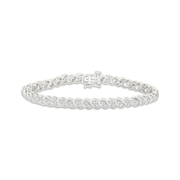 Diamond Swirl Link Bracelet 2 ct tw 10K White Gold 7.25"