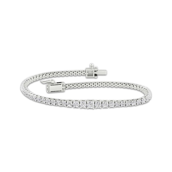 KAY Lab-Grown Diamonds Graduating Tennis Bracelet 3 ct tw 10K White Gold 7"
