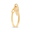 Thumbnail Image 2 of &quot;Love&quot; Heart Dangle Chain Link Ring 10K Yellow Gold