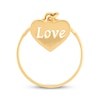 Thumbnail Image 3 of &quot;Love&quot; Heart Dangle Chain Link Ring 10K Yellow Gold