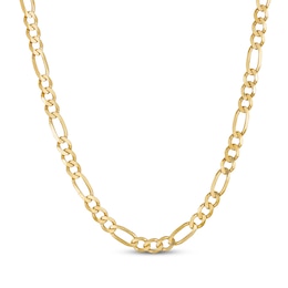 Diamond-Cut Figaro Chain Necklace 6.6mm Solid 10K Yellow Gold 22"