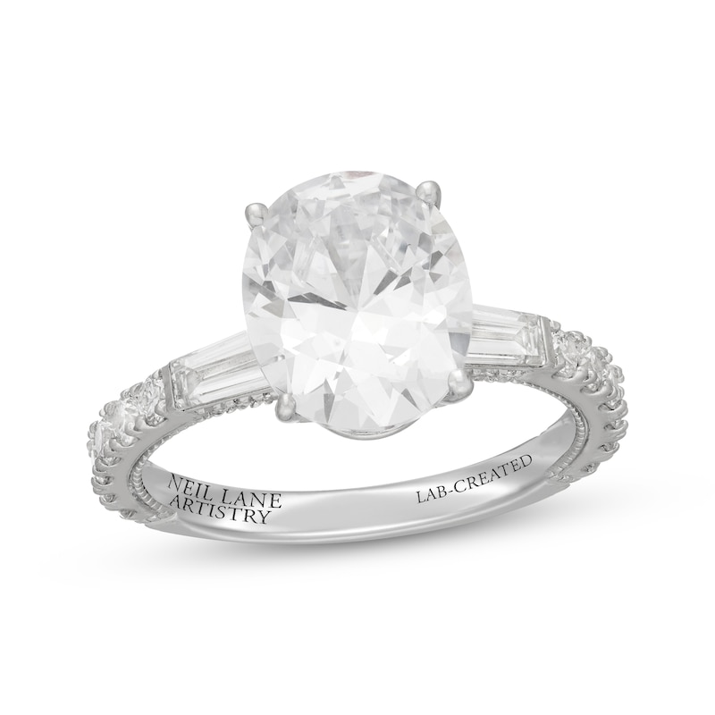 Main Image 1 of Neil Lane Artistry Oval-Cut Lab-Grown Diamond Engagement Ring 4 ct tw 14K White Gold