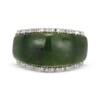 Thumbnail Image 3 of Nephrite Jade & Diamond Scallop Edge Ring 1/6 ct tw 14K Yellow Gold