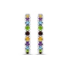 Thumbnail Image 2 of Garnet, Citrine, Amethyst, Peridot & Swiss Blue Topaz Inside-Out Hoop Earrings Sterling Silver