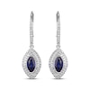 Thumbnail Image 2 of Marquise-Cut Blue Lab-Created Sapphire & White Lab-Created Sapphire Double Halo Drop Earrings Sterling Silver