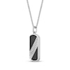 Thumbnail Image 2 of Men's Black Onyx & Diamond Dog Tag Necklace 1/4 ct tw Sterling Silver 24&quot;