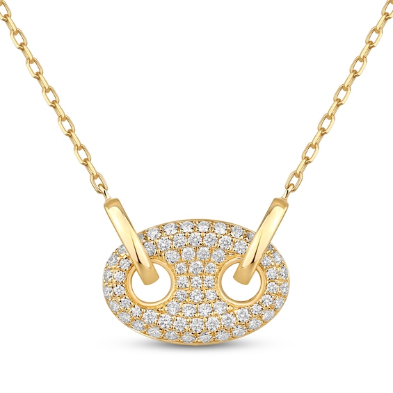 STUDIO BY KAY Diamond Mariner Link Pendant Necklace 3/8 ct tw 10K Yellow Gold 18"