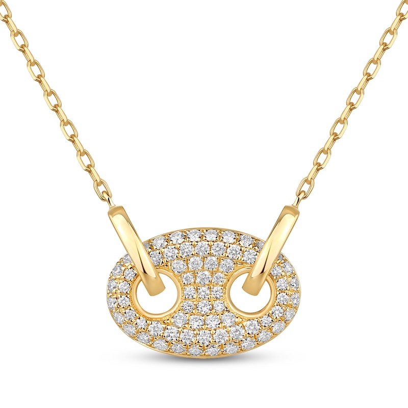 Main Image 1 of STUDIO BY KAY Diamond Mariner Link Pendant Necklace 3/8 ct tw 10K Yellow Gold 18&quot;