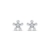 Thumbnail Image 2 of Diamond Solitaire Flower Stud Earrings 1/10 ct tw 10K White Gold (I/I2)