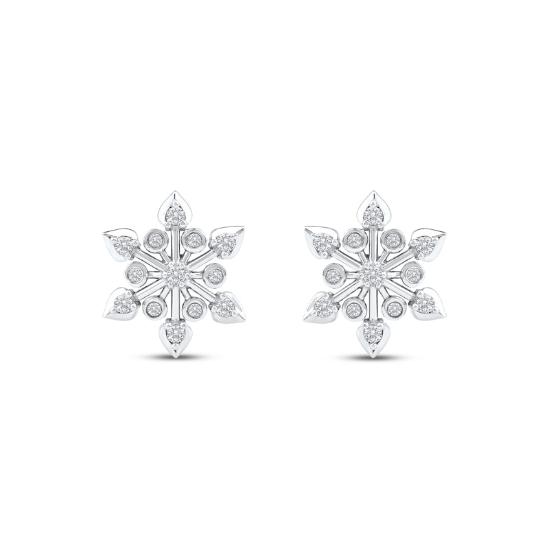 Main Image 2 of Diamond Snowflake Stud Earrings 1/4 ct tw 10K White Gold