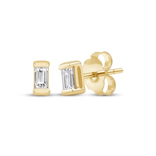 Baguette-Cut Diamond Solitaire Stud Earrings 1/15 ct tw 14K Yellow Gold (I/I2)