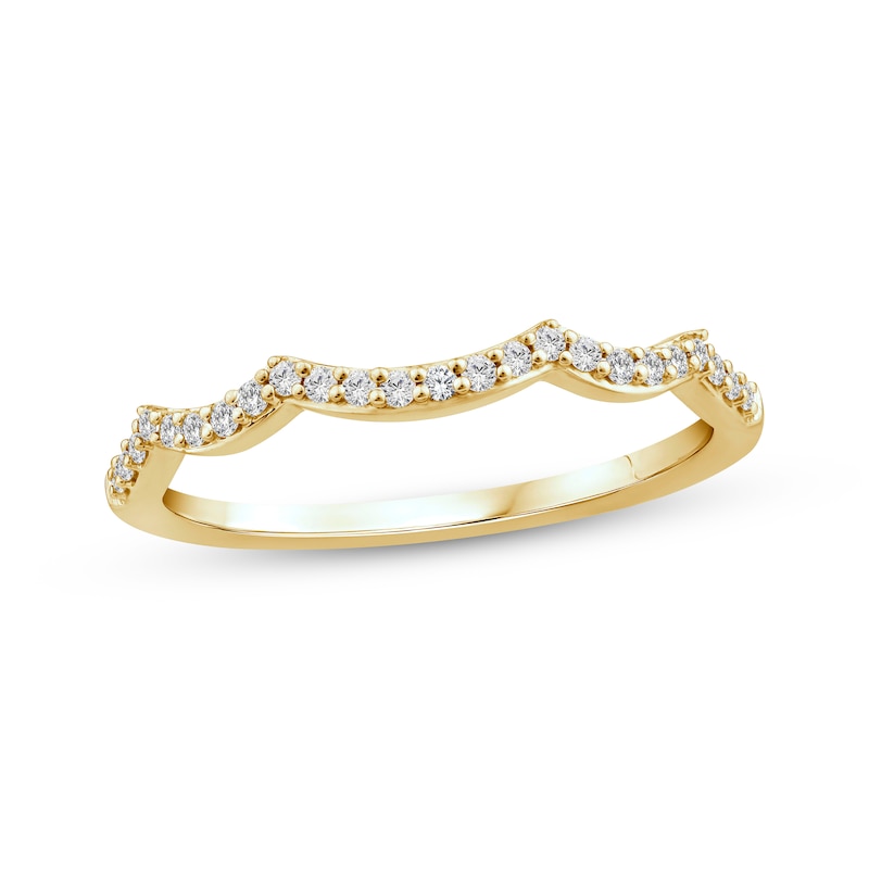 Main Image 1 of Now + Forever Diamond Contour Wedding Band 1/8 ct tw 14K Yellow Gold