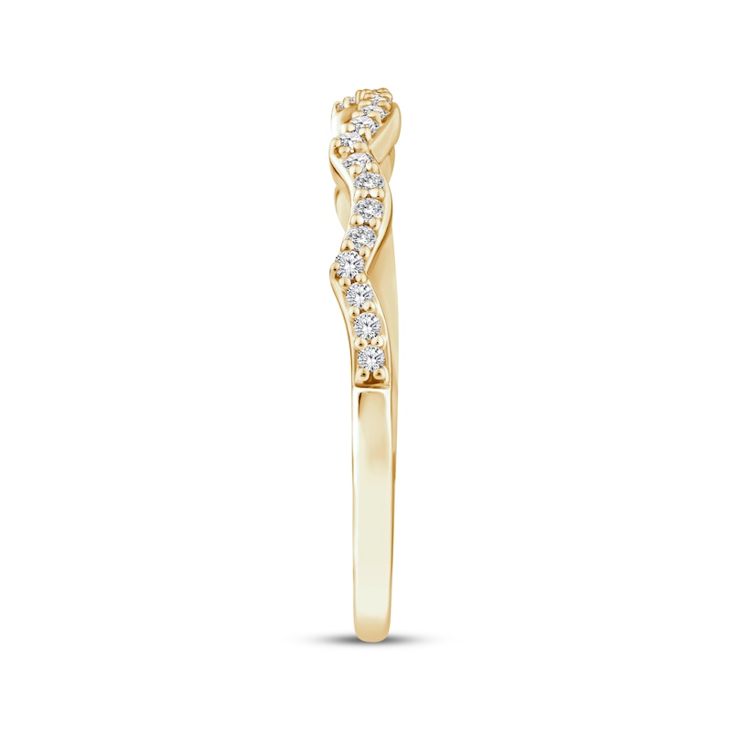 Main Image 2 of Now + Forever Diamond Contour Wedding Band 1/8 ct tw 14K Yellow Gold