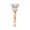 Thumbnail Image 2 of Memories Moments Magic Lab-Grown Diamond Oval-Cut Three-Stone Engagement Ring 3-1/2 ct tw 14K Rose Gold