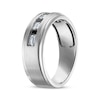 Thumbnail Image 2 of Now + Forever Men's Diamond & Blue Sapphire Wedding Band 1/8 ct tw 10K White Gold