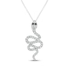 Thumbnail Image 1 of Black & White Diamond Snake Necklace 1/3 ct tw Sterling Silver 18&quot;