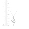Thumbnail Image 3 of Black & White Diamond Snake Necklace 1/3 ct tw Sterling Silver 18&quot;