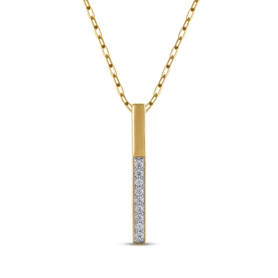 STUDIO BY KAY Diamond Vertical Bar Necklace 1/6 ct tw 10K Yellow Gold 18"