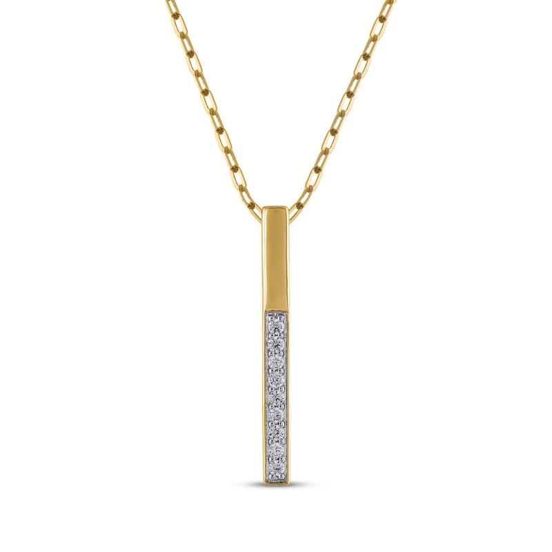 Main Image 1 of STUDIO BY KAY Diamond Vertical Bar Necklace 1/6 ct tw 10K Yellow Gold 18&quot;