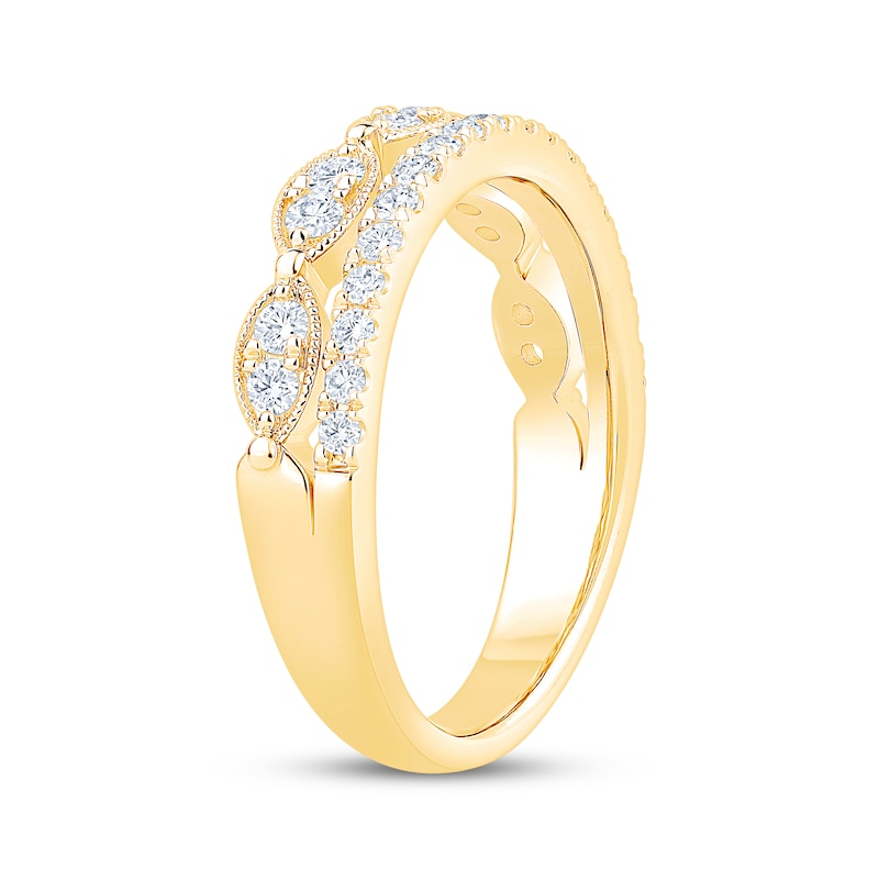 Main Image 2 of Now + Forever Diamond Two-Row Anniversary Ring 1/2 ct tw 14K Yellow Gold