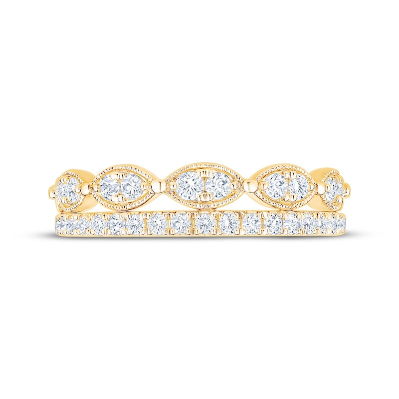 Main Image 3 of Now + Forever Diamond Two-Row Anniversary Ring 1/2 ct tw 14K Yellow Gold