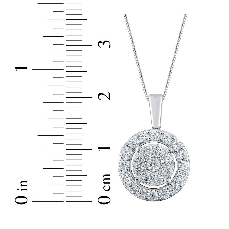 Main Image 4 of Multi-Diamond Halo Necklace 1 ct tw 10K White Gold 18&quot;