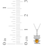Thumbnail Image 5 of Heart-Shaped Citrine & White Lab-Created Sapphire Owl Necklace Sterling Silver 18&quot;