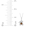 Thumbnail Image 5 of Heart-Shaped Smoky Quartz & White Lab-Created Sapphire Monkey Necklace Sterling Silver 18&quot;