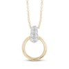 Thumbnail Image 1 of Diamond Circle Doorknocker Necklace 1/15 ct tw 10K Yellow Gold 18"