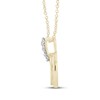 Thumbnail Image 2 of Diamond Circle Doorknocker Necklace 1/15 ct tw 10K Yellow Gold 18"