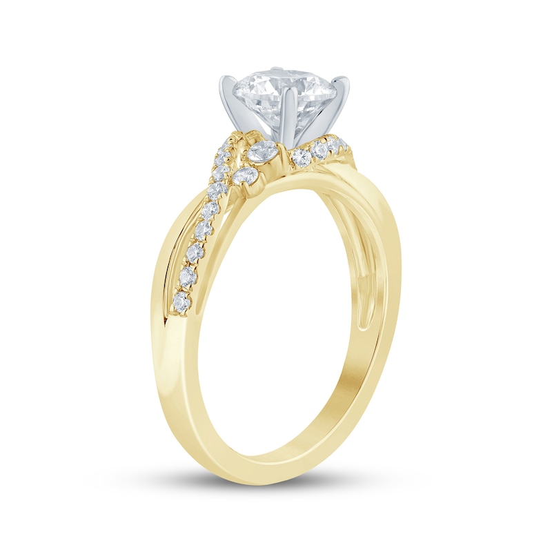 Main Image 2 of Now + Forever Round-Cut Diamond Bypass Engagement Ring 1-1/4 ct tw 14K Yellow Gold