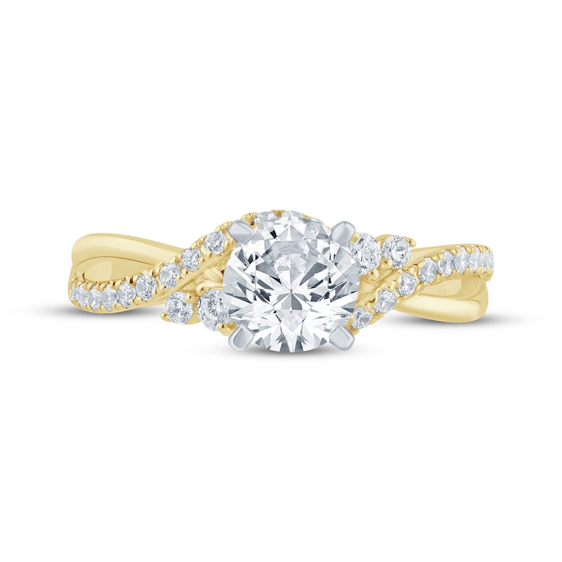 Main Image 3 of Now + Forever Round-Cut Diamond Bypass Engagement Ring 1-1/4 ct tw 14K Yellow Gold
