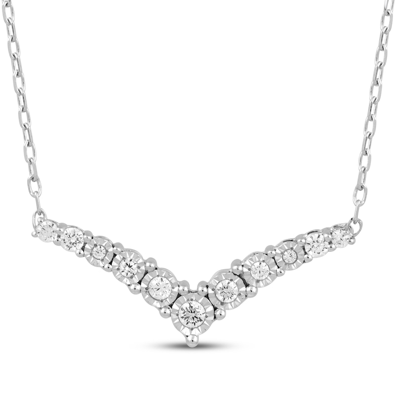 Main Image 1 of Diamond Chevron Necklace 1/5 ct tw Sterling Silver 18&quot;
