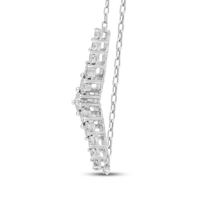 Main Image 2 of Diamond Chevron Necklace 1/5 ct tw Sterling Silver 18&quot;