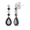 Thumbnail Image 1 of Black & White Diamond Teardrop Dangle Earrings 1/4 ct tw Sterling Silver