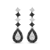 Thumbnail Image 2 of Black & White Diamond Teardrop Dangle Earrings 1/4 ct tw Sterling Silver