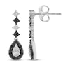 Thumbnail Image 3 of Black & White Diamond Teardrop Dangle Earrings 1/4 ct tw Sterling Silver