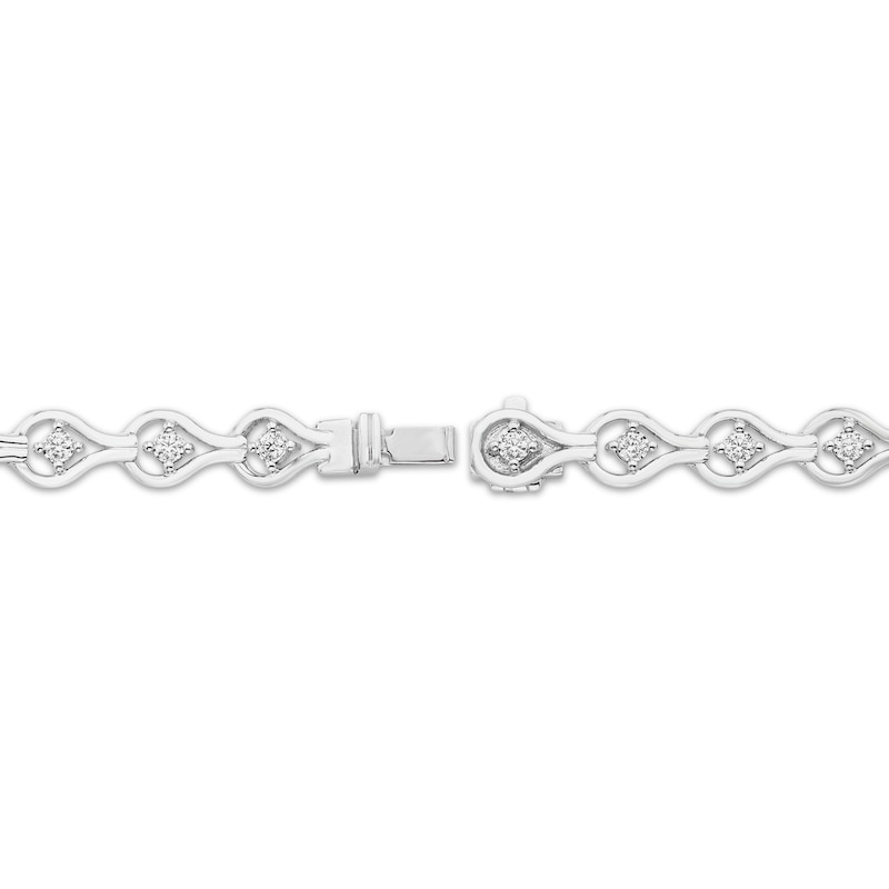 Main Image 3 of Diamond Teardrop Link Bracelet 1/4 ct tw Sterling Silver 7.25&quot;