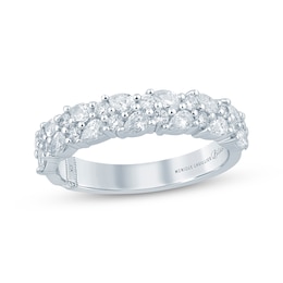Monique Lhuillier Bliss Pear-Shaped & Round-Cut Lab-Grown Diamond Anniversary Ring 3/4 ct tw 18K White Gold