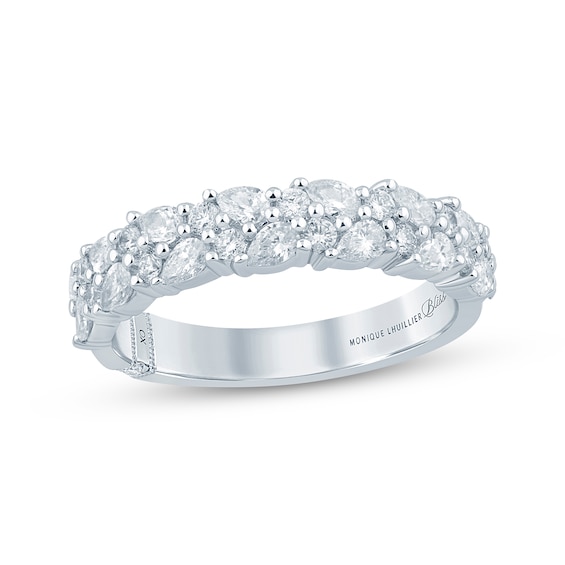 Monique Lhuillier Bliss Pear-Shaped & Round-Cut Lab-Grown Diamond Anniversary Ring 3/4 ct tw 18K White Gold